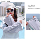 UPF 50+ Breathable Ice Silk Sleeve Guards Loose Fit Summer UV Protection Cooling Arm Sleeves for Driving/Cycling