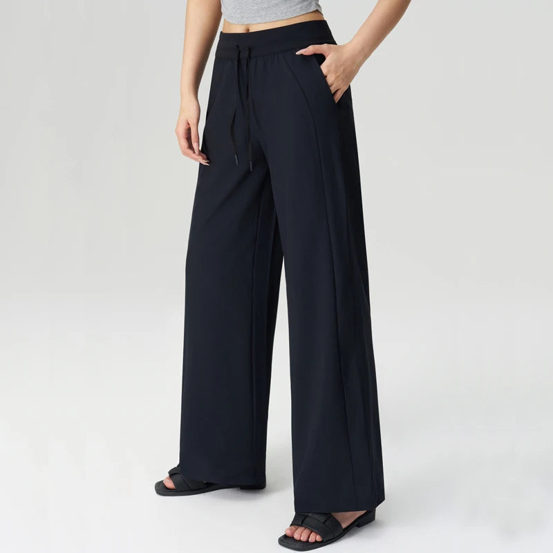 VITALINOVO UPF 50+ Wide Leg Travel Hiking Pants for Women Lightweight Quick-Dry Business Casual Pants for Work Lounge Beach Pant