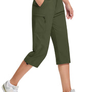 TACVASEN Quick Dry Knee Length Nylon Capris Womens Summer Hiking Casual Cargo Short Pant Lightweight Waterproof Shorts 5 Pockets