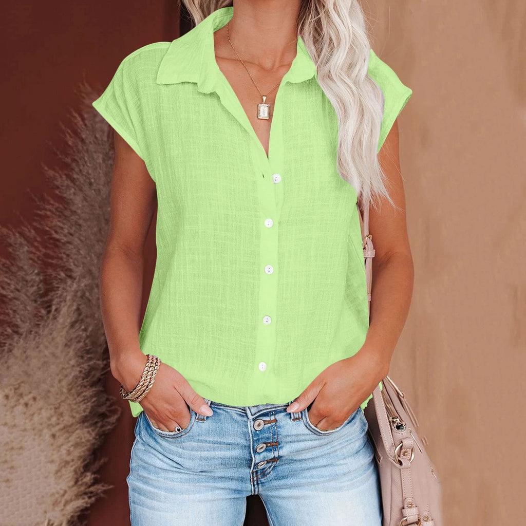 Cotton-Linen Short-Sleeve Relaxed T-Shirt