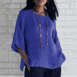 Relaxed Three-Quarter Sleeve Blouse