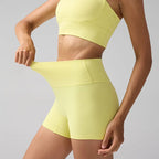 Aurelia Sun Quick-Dry High-Waist Yoga Shorts – Mint Green – image 2