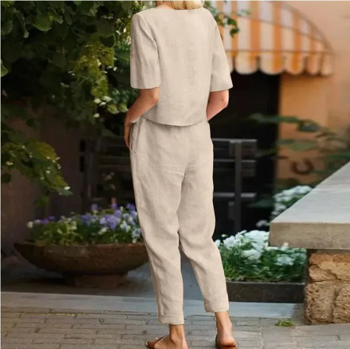 Relaxed Shirt & Wide-Leg Pants Set