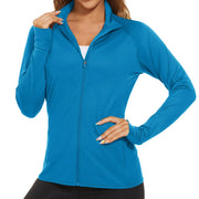TACVASEN Full Zip UPF 50+ Sun Protection Summer Jackets Womens Long Sleeve Shirts Casual Jackets W/ Zipper Pockets Tops Outdoor