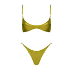 Strappy Three-Piece Bandeau Bikini Set