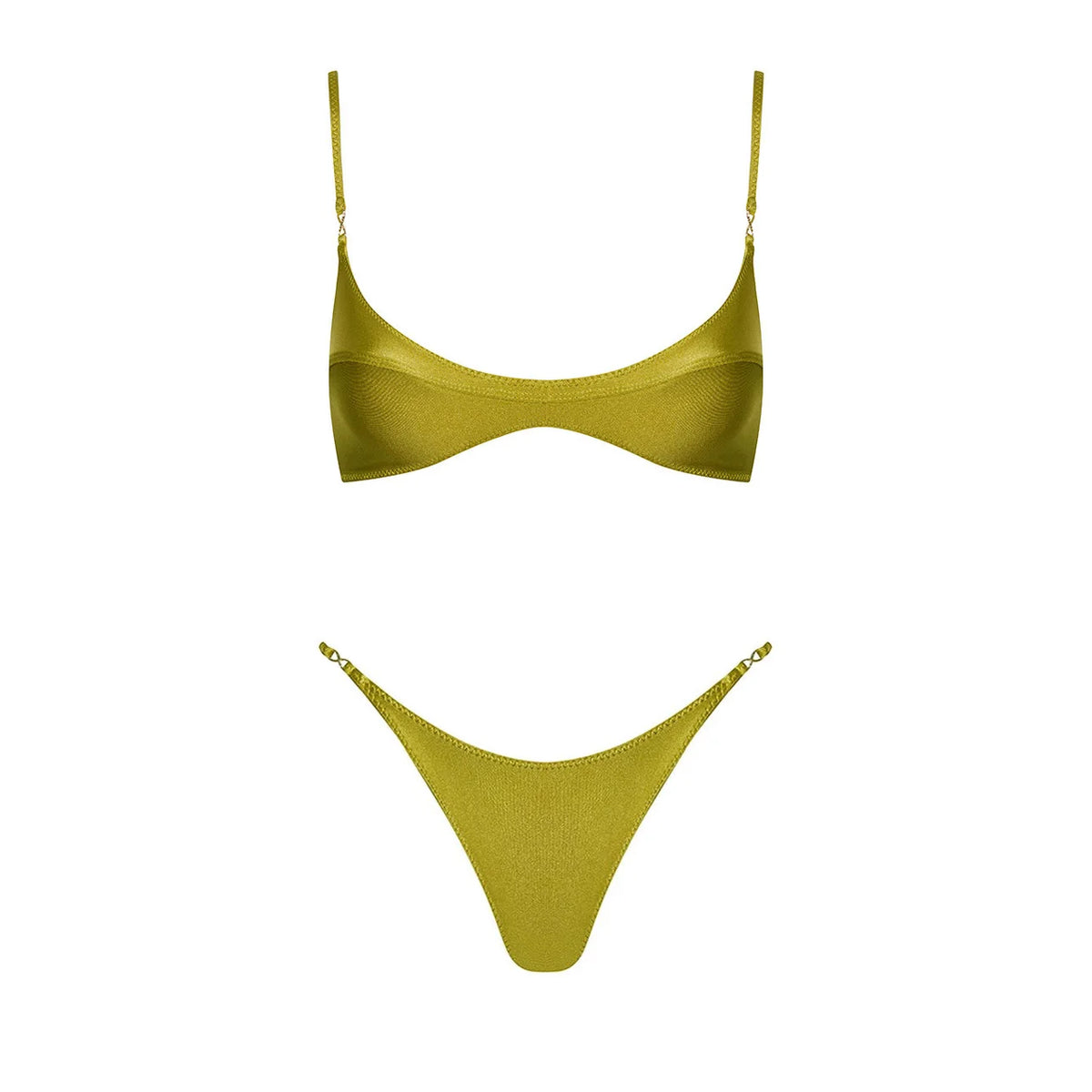 Strappy Three-Piece Bandeau Bikini Set