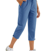 TACVASEN Women's Hiking Capris Pants UPF 50+ Lightweight Quick Dry Workout Travel Summer Casual Drawstring Pants Zipper Pockets