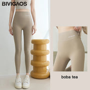 BIVIGAOS Summer Letters Ultra-Thin Shark Leggings Women High Waist Tight Fitness Leggings Seamless Sexy Sun Protection Leggings