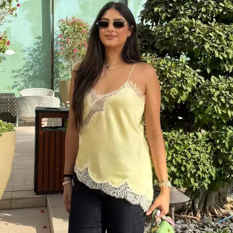Asymmetric Lace Camisole