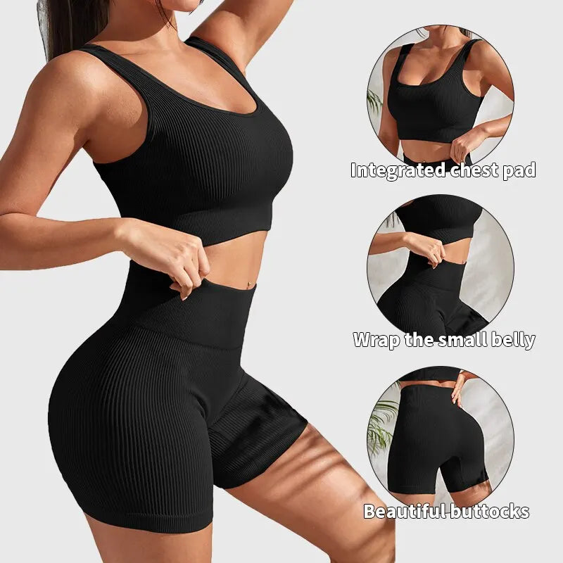 Aurelia Sun Ribbed Crop Top & Shorts Set – Sky Blue – image 6