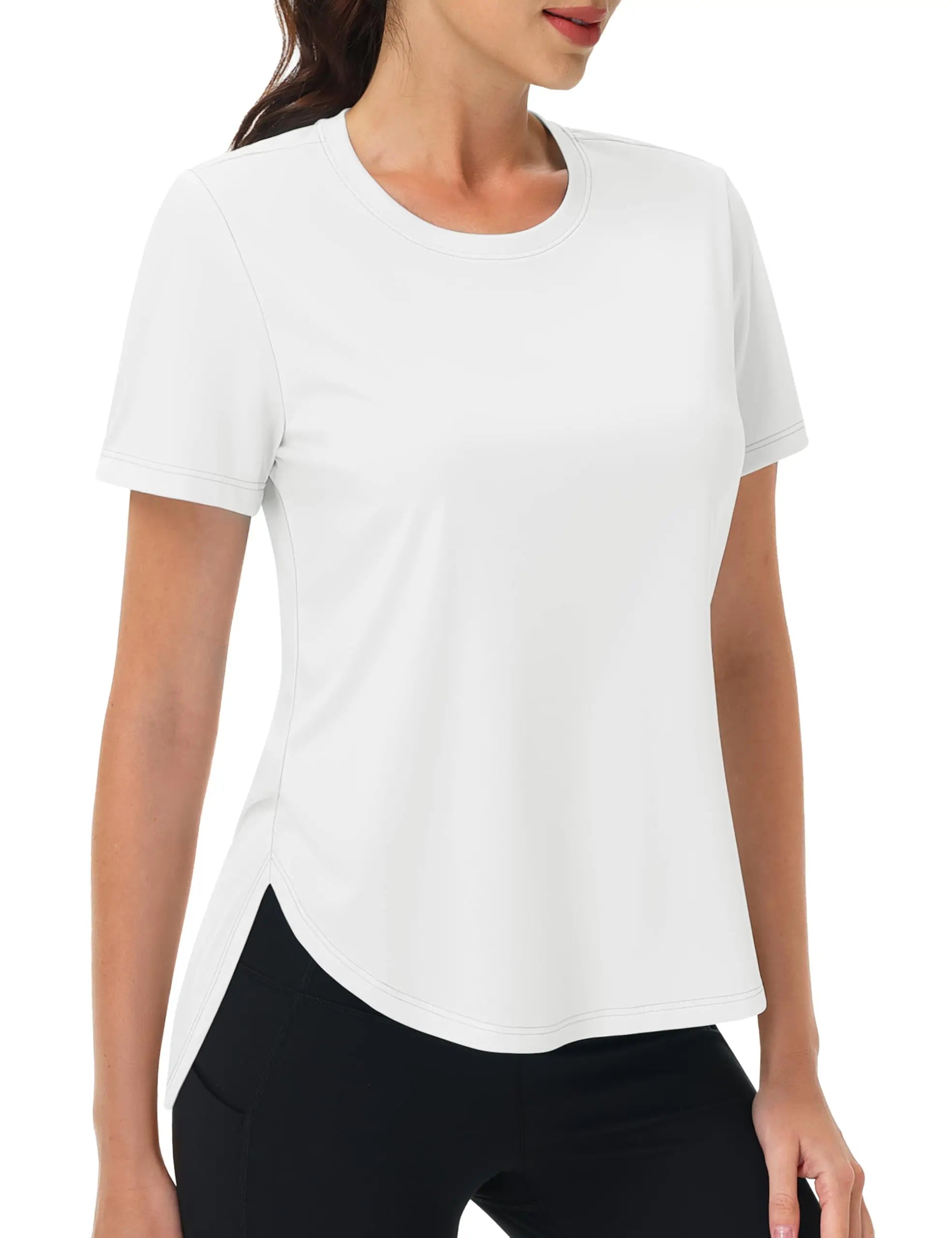 TACVASEN UPF 50+ Workout Tops for Women Short Sleeve Sun Protection Quick Dry Wicking T Shirt Summer Yoga Athletic Running Gym