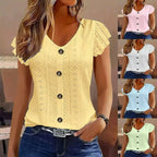 Ruffle V-Neck T-Shirt