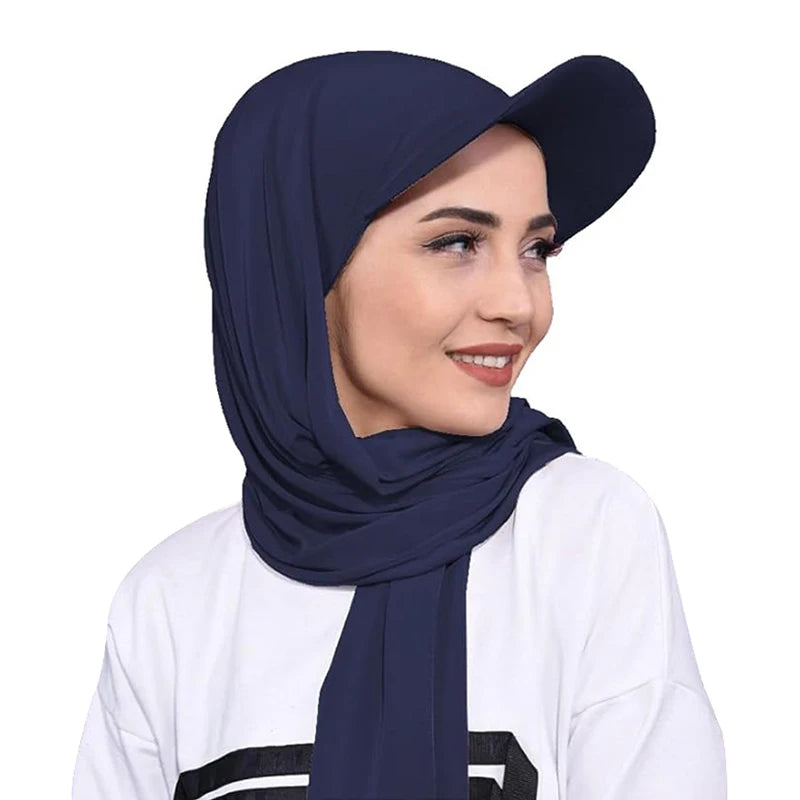 Pre-Tied Brimmed Scarf Cap