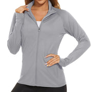 TACVASEN Full Zip UPF 50+ Sun Protection Summer Jackets Womens Long Sleeve Shirts Casual Jackets W/ Zipper Pockets Tops Outdoor