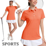 TACVASEN 4 Buttons Polos T-Shirts Womens Summer Short Sleeve Athletic Golf Polos Tee Shirts Sports Casual Work Pullover T-shirts