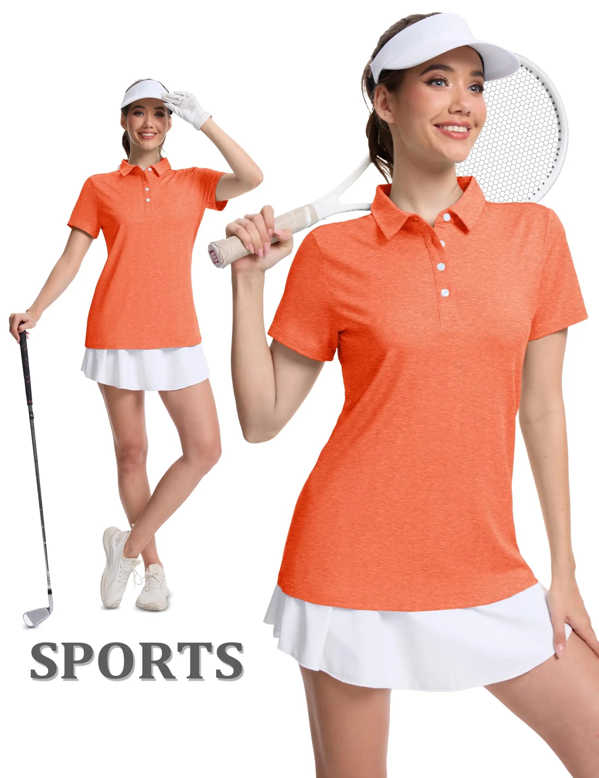 TACVASEN 4 Buttons Polos T-Shirts Womens Summer Short Sleeve Athletic Golf Polos Tee Shirts Sports Casual Work Pullover T-shirts