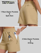 TACVASEN Women's 5" Hiking Cargo Shorts UPF 50+ Quick Dry Lightweight Golf Athletic Casual Summer Shorts with 3 Pockets Elastic
