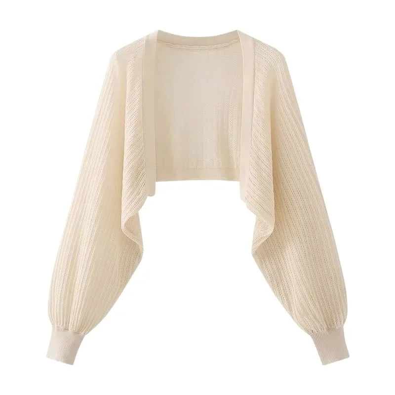 Airlight Cropped Knit Cardigan