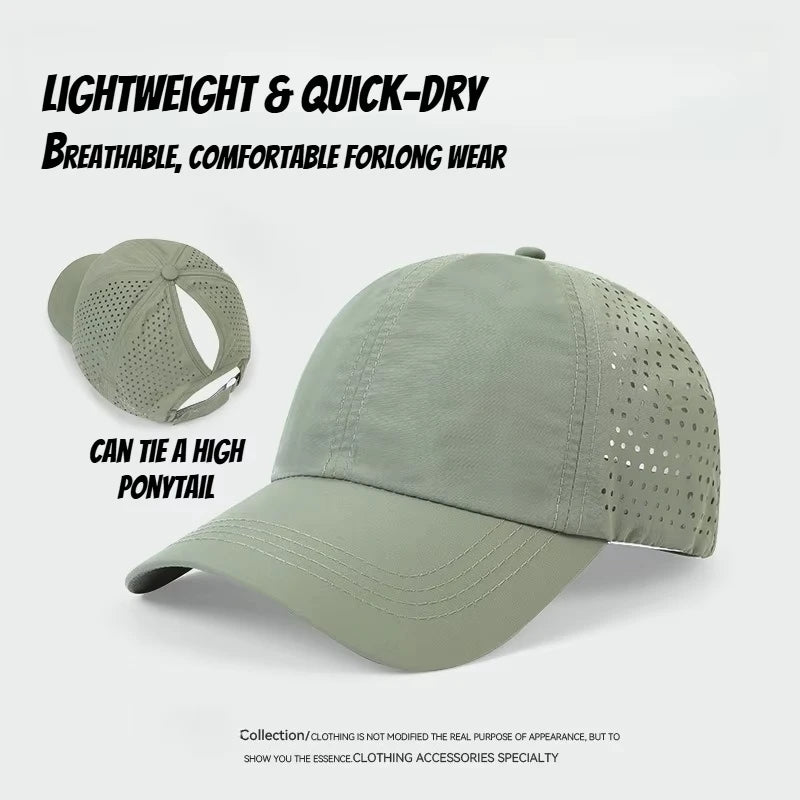 Washed High Ponytail Baseball Cap
