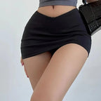 Low V-Waist A-Line Skirt
