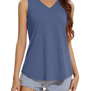 TACVASEN Women's Tank Tops Soft Loose Casual Flowy Basic Sleeveless Summer V Neck Tee Shirts Camisole Running Outfits Clothes