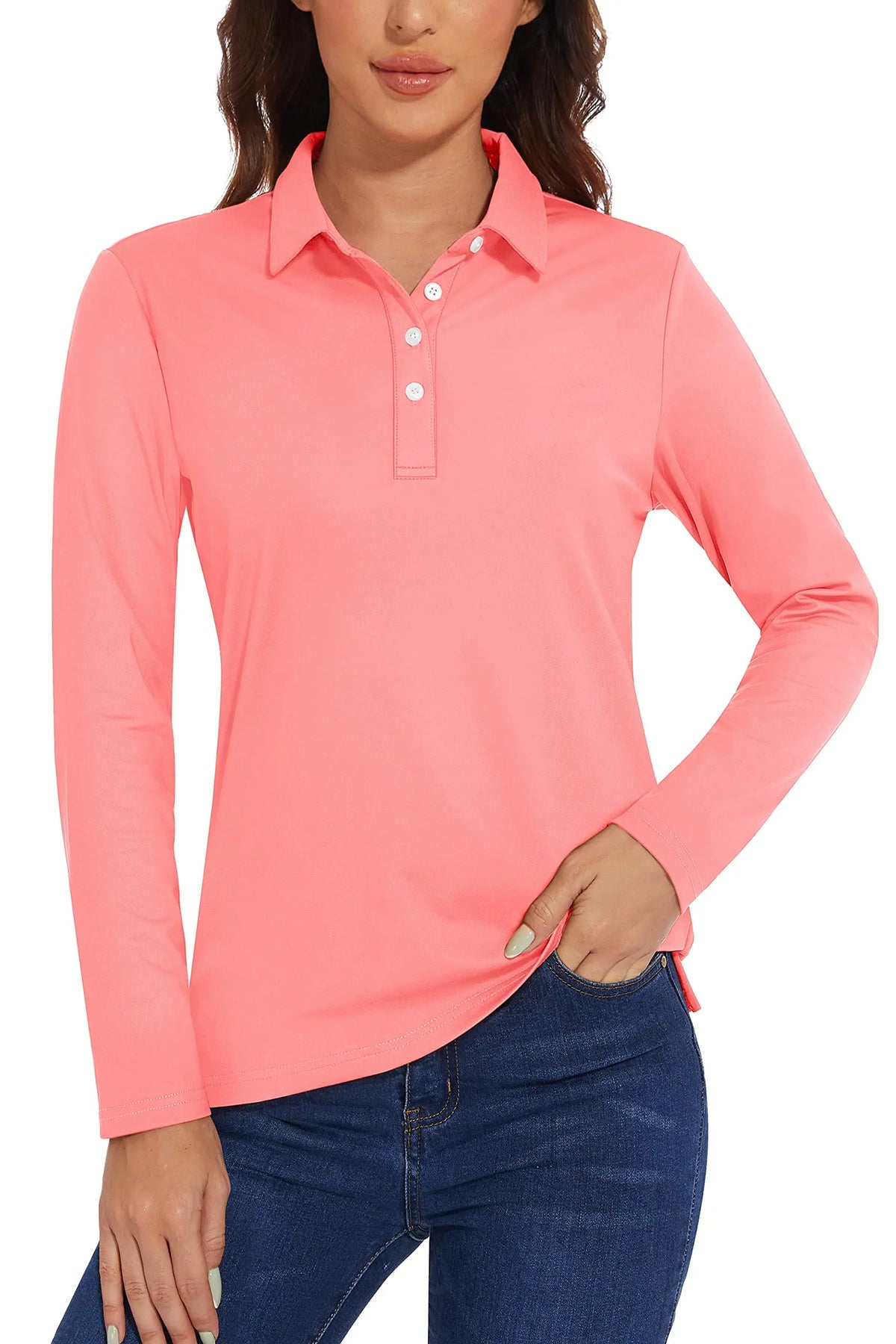 UPF 50+ Long-Sleeve Golf Polo