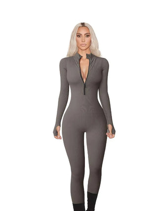 Long-Sleeve Active Jumpsuit