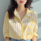 Striped Long-Sleeve Blouse
