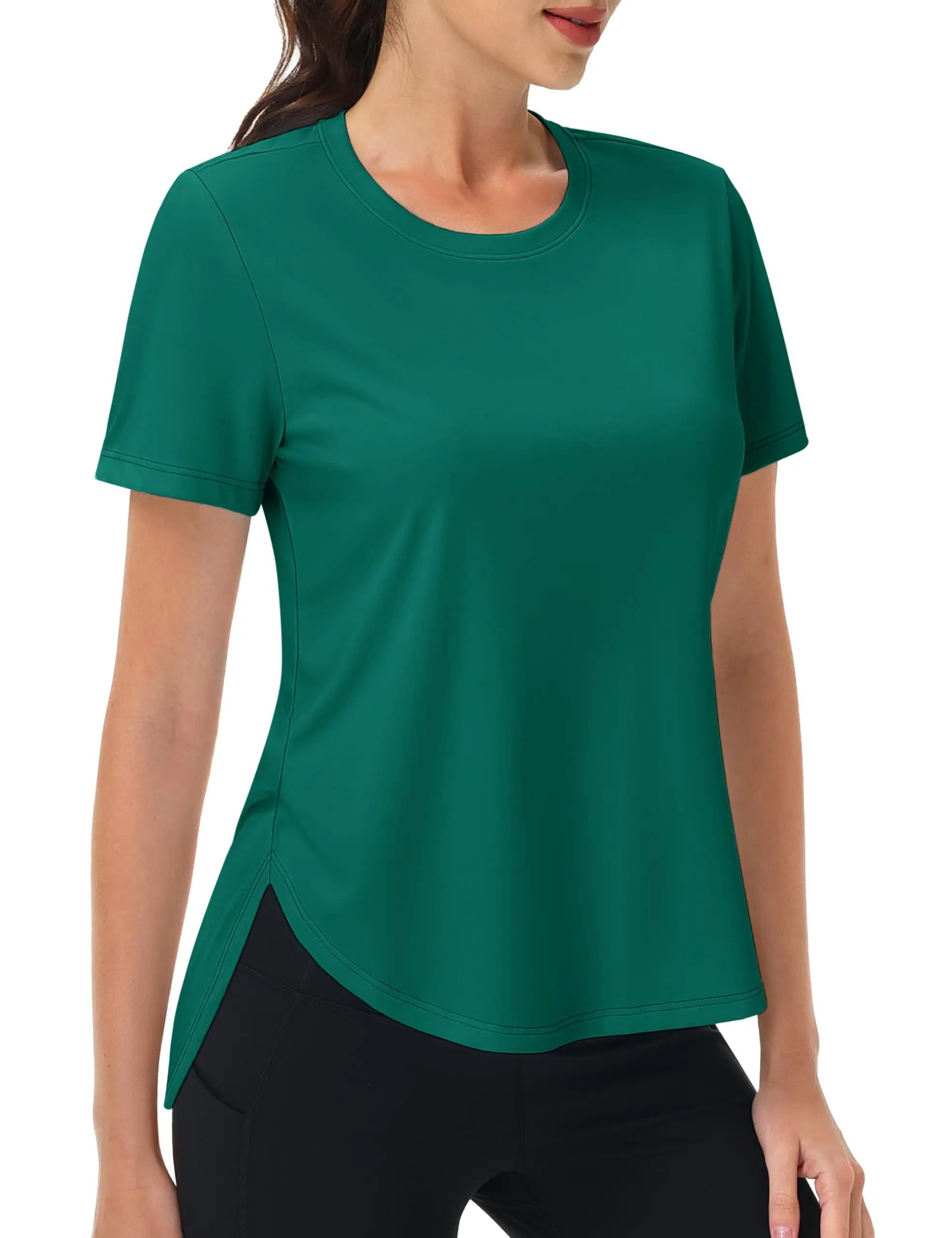 TACVASEN UPF 50+ Workout Tops for Women Short Sleeve Sun Protection Quick Dry Wicking T Shirt Summer Yoga Athletic Running Gym