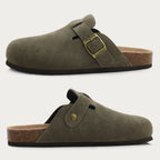 Suede Cork-Footbed Mules