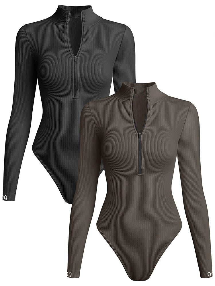 Seamless Ribbed Long-Sleeve Yoga Top