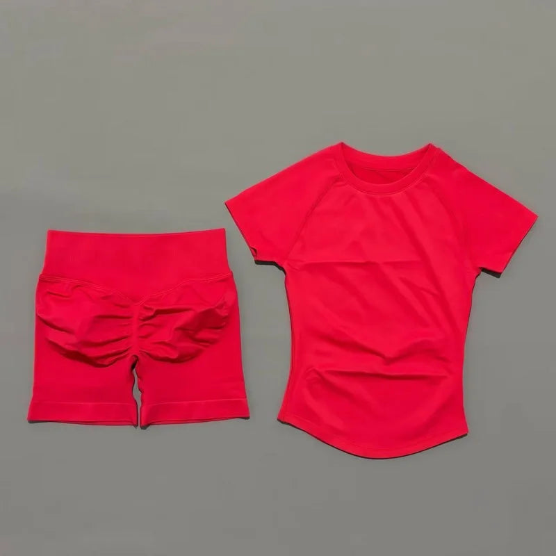 Aurelia Sun Short Sleeve Seamless Training Set – Christmas Red – image 9