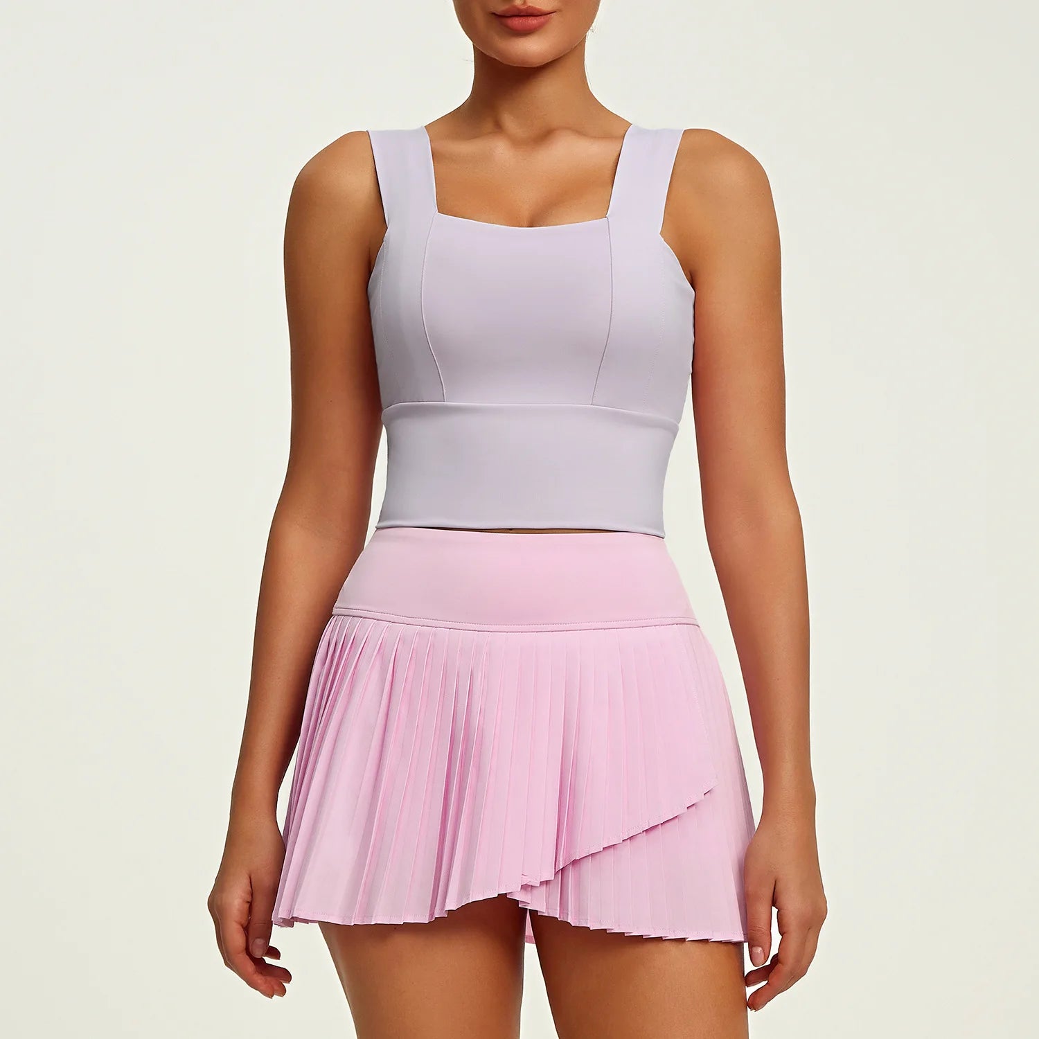 Aurelia Sun Sports Bra & Tennis Skort Set – Black – image 8