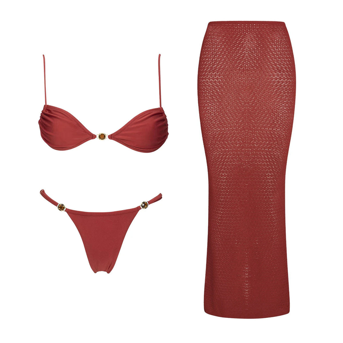 Crystal Bandeau Bikini & Cover-Up Set