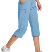 TACVASEN Quick Dry Knee Length Nylon Capris Womens Summer Hiking Casual Cargo Short Pant Lightweight Waterproof Shorts 5 Pockets
