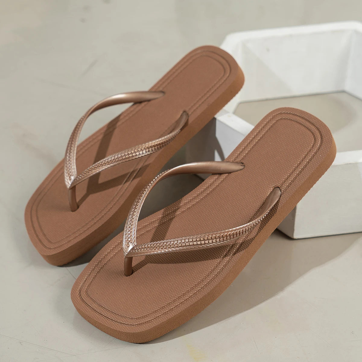 Square-Toe EVA Flip-Flops