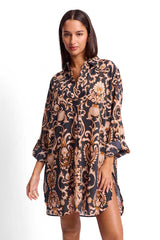 Baroque-Print Cotton Resort Shirt