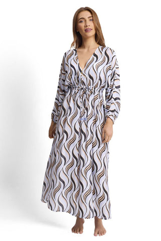 Shimmer Geometric Resort Maxi Dress