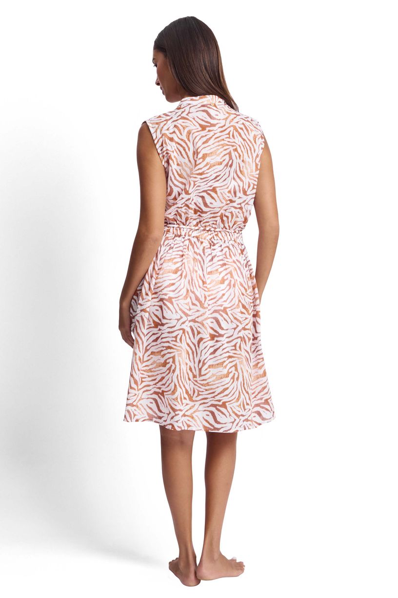 Tiger-Print Cotton Swing Mini Dress