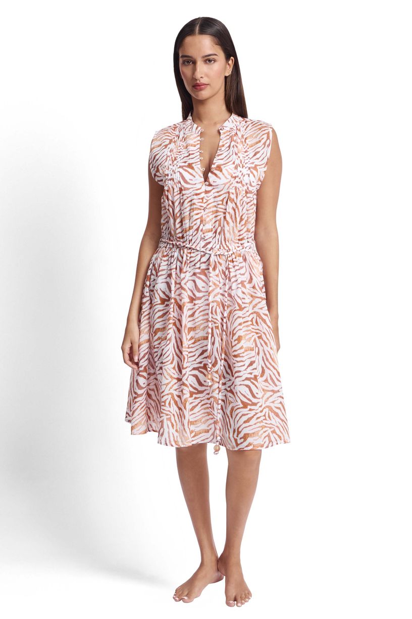 Tiger-Print Cotton Swing Mini Dress