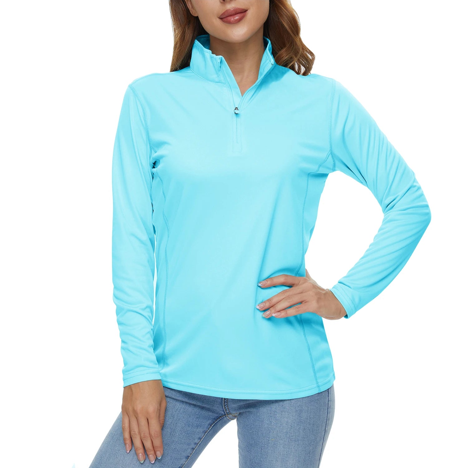 TACVASEN UPF50+ Sneldrogende prestatie-T-shirts met lange mouwen Dameszonbescherming Hardlopen Wandelen Vissen T-shirts Tops Outdoor