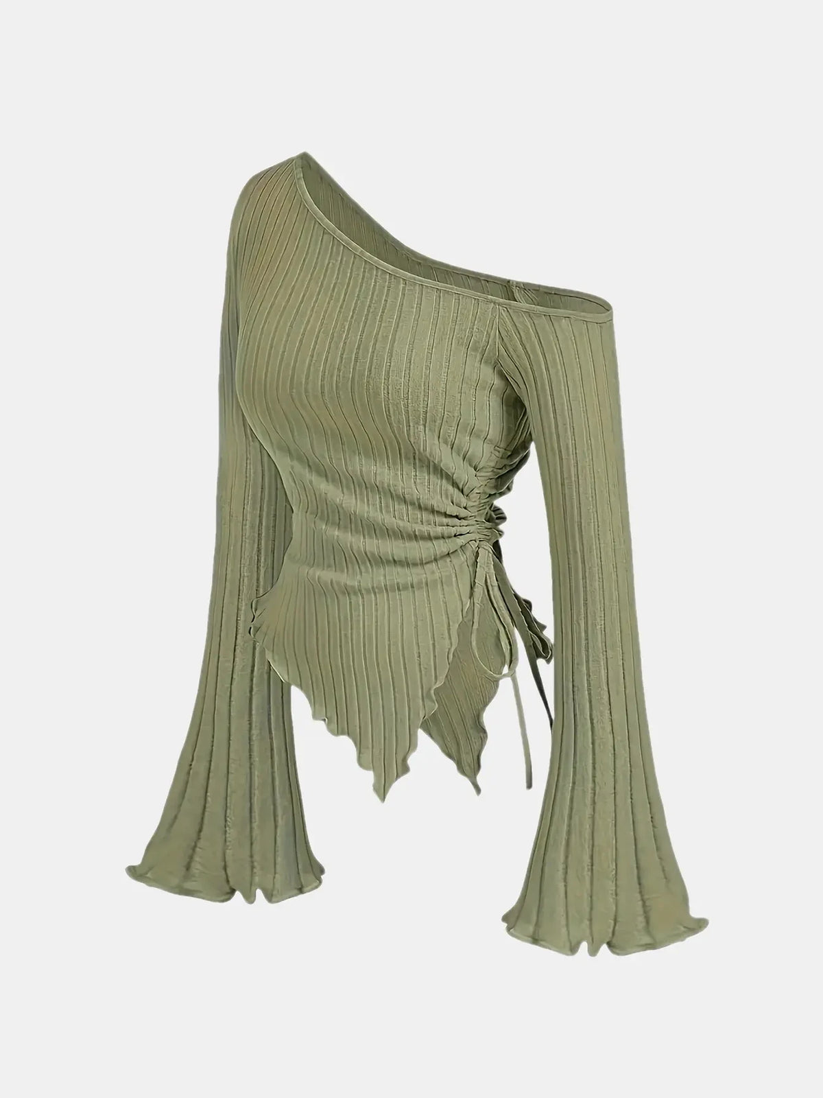 Asymmetric Flare-Sleeve Top