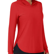 TACVASEN UPF80+ Summer UV Protection Hoodie Womens Outdoor Hiking SunBlock Pullover Tops Quick Dry Breathable Lightweight Shirts