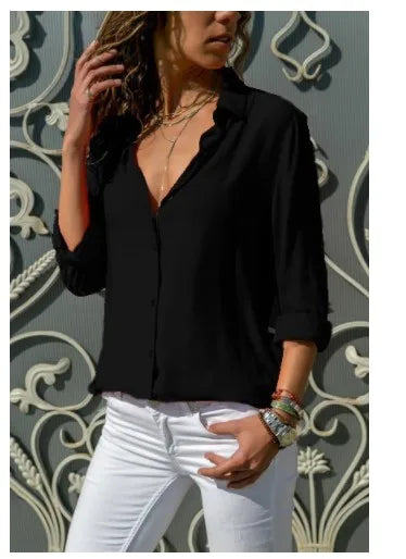 Relaxed Polo-Collar Button Shirt