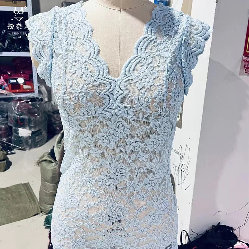 Lace V-Neck Sleeveless Blouse