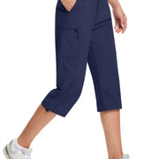 TACVASEN Quick Dry Knee Length Nylon Capris Womens Summer Hiking Casual Cargo Short Pant Lightweight Waterproof Shorts 5 Pockets