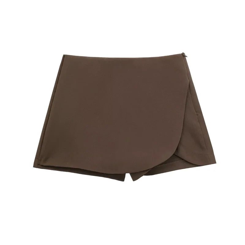 Asymmetric High-Waist Skort