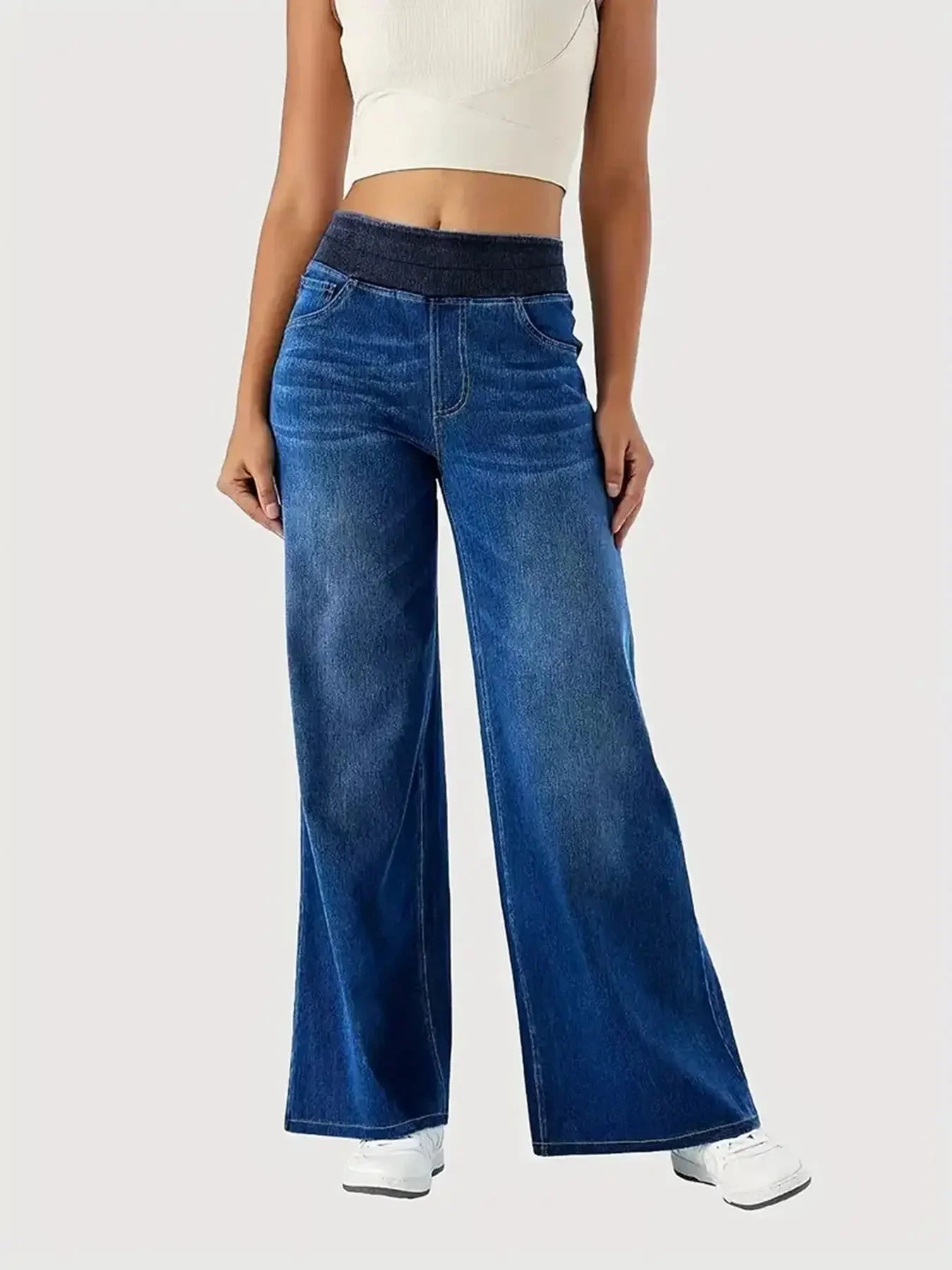 Denim Relaxed Straight-Leg Jeans
