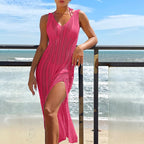 Open-Knit Maxi Beach Dress