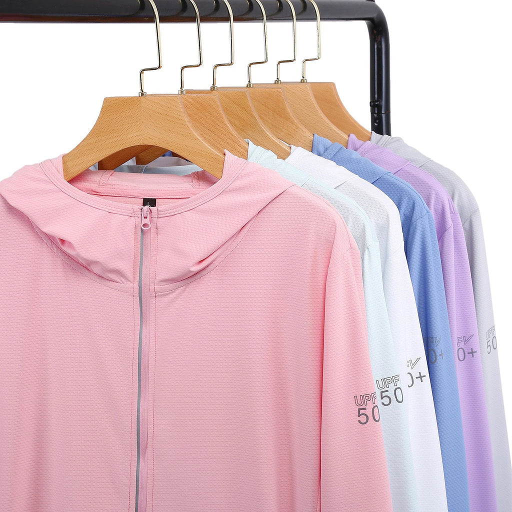 UPF50+ Sun Protection Jacket for Men and Women Sports Clothing Ice Silk skin Coat for Walking Travel and Fishing Sports